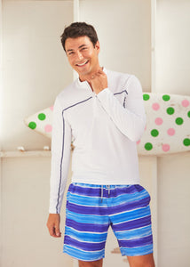San Sebastian Stripe Men's Swim Trunk w/ Comfort Short (217-SA-1259)