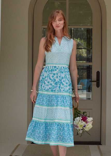 Rosemary Beach Woven Sleeveless Tiered Maxi Dress (257-RB-1705)