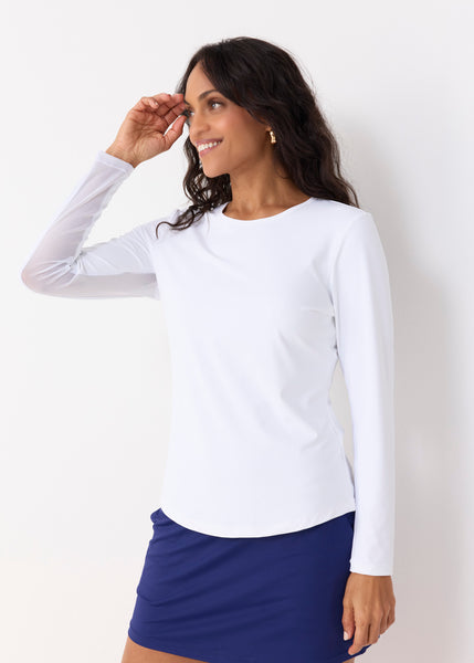 Essentials White - Long Sleeve Performance Top (263-ESS-2006)