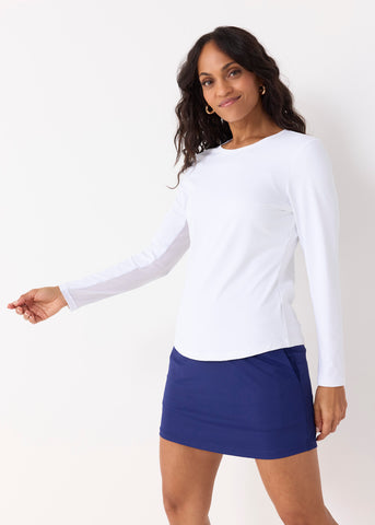 Essentials White - Long Sleeve Performance Top (263-ESS-2006)