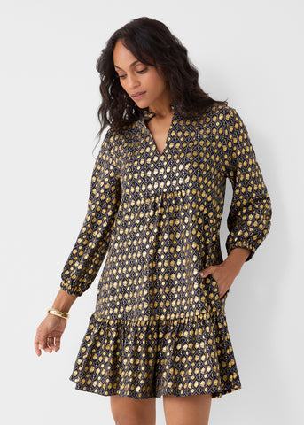 Black Metallic Relaxed Dress (274-MET-1575)