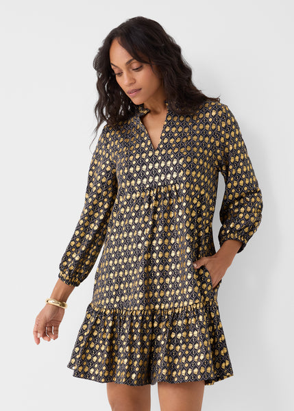 Black Metallic Relaxed Dress (274-MET-1575)