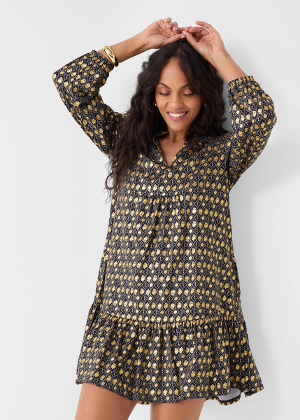 Black Metallic Relaxed Dress (274-MET-1575)