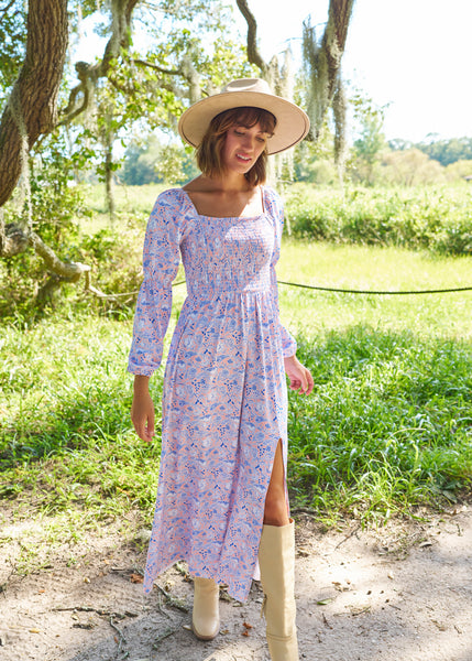 Marion Square Puff Sleeve Maxi Dress (350-MS-1146)
