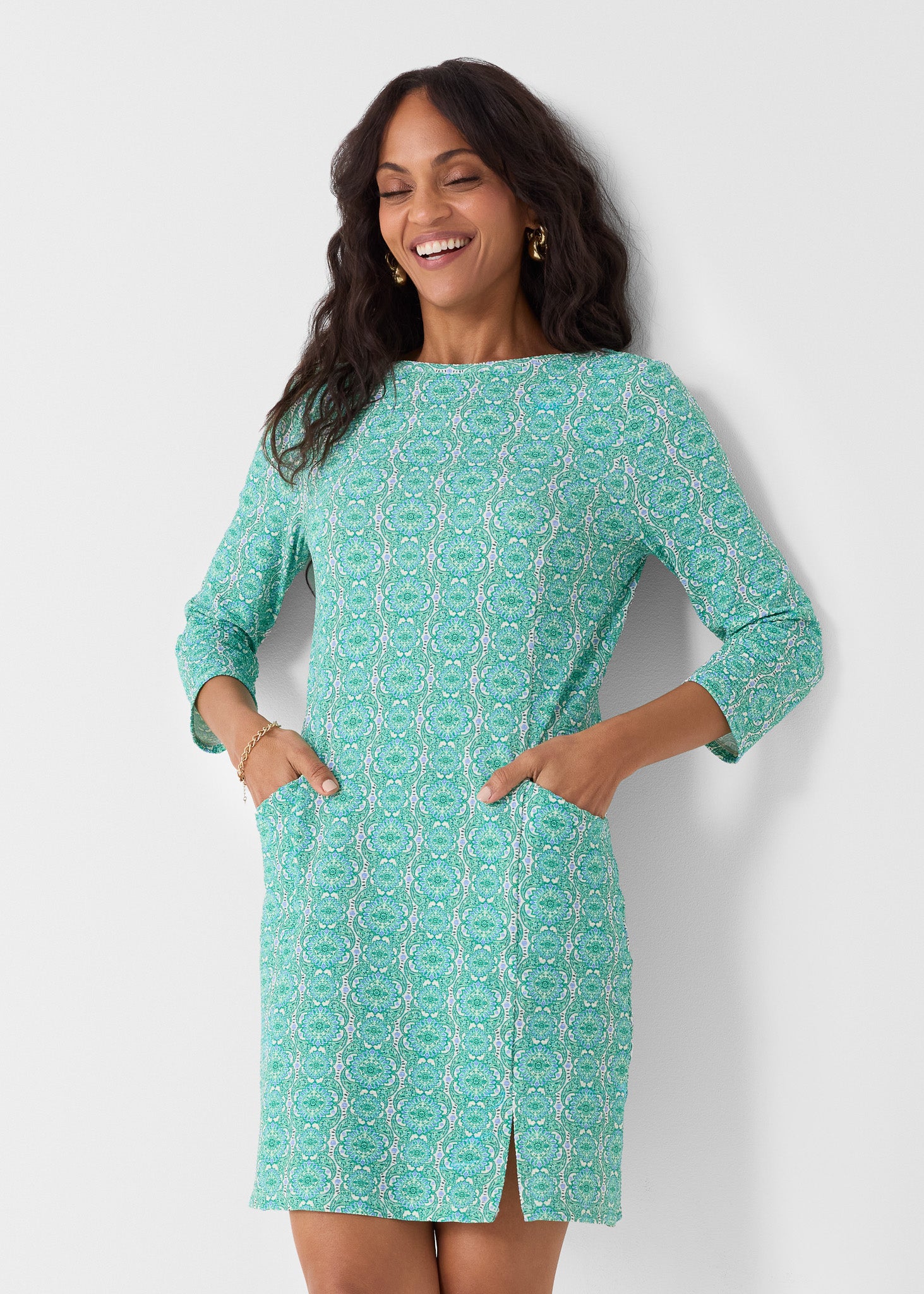 Hudson Gauze Shift Dress w/ Side Slit (395-HD-2017)