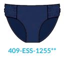 Navy Solid Ruched Bikini Bottom (409-ESS-1255)