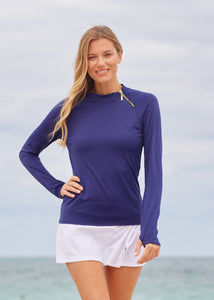 Navy Solid Zipper Rashguard (431-ESS-1680)