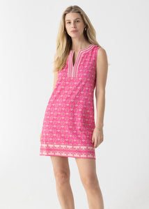 Martha's Vineyard Metallic Embroidered Sleeveless Tunic Dress