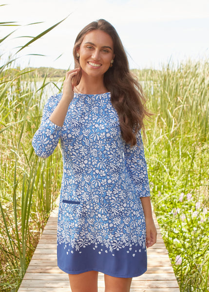 Seaside Floral Cabana Shift Dress (495-TH-1624)
