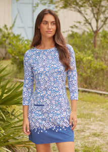 Seaside Floral Cabana Shift Dress (495-TH-1624)