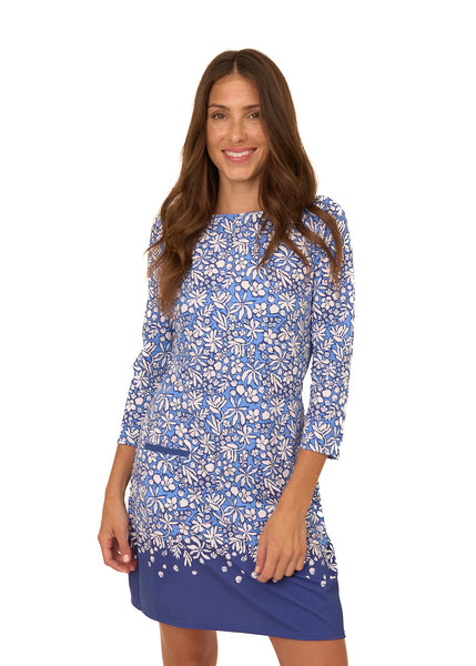 Seaside Floral Cabana Shift Dress (495-TH-1624)