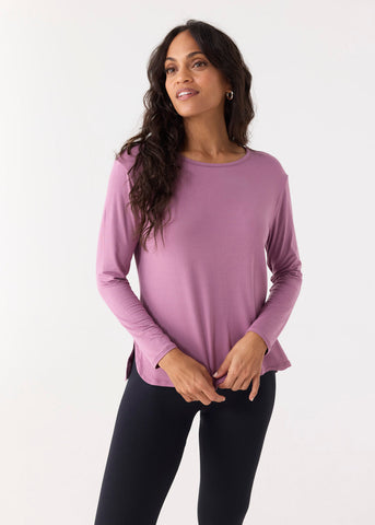 Orchid Hi/Lo Bamboo Long Sleeve Top (901-CC-1802)