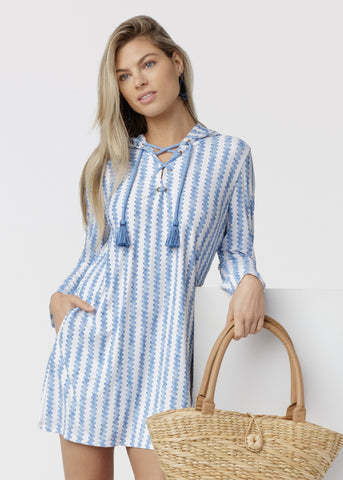 Harbor Lace Up Hooded Cover Up (504-HA-2056)