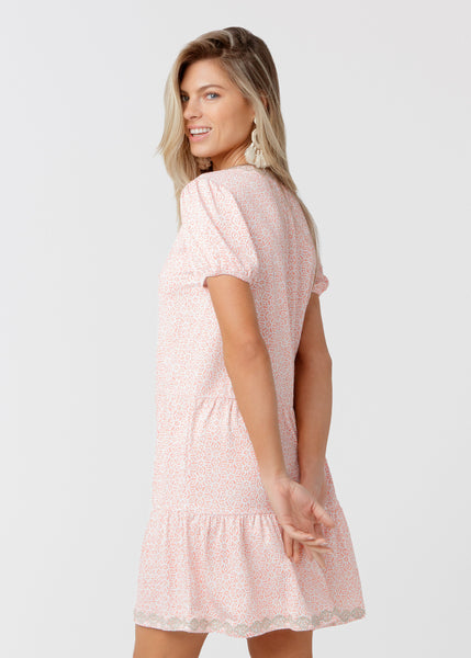 Coast Embroidered Short Sleeve Tiered Dress (277-CST-2078)