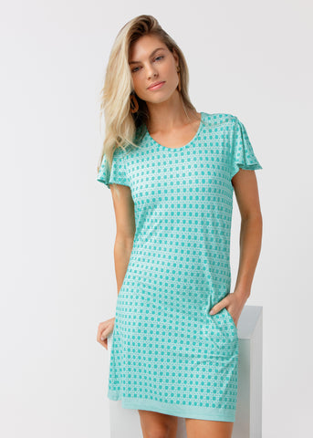 Flora Short Sleeve Shift Dress (486-FA-2166)