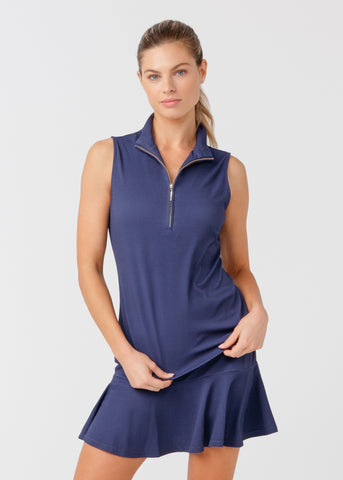 Cabana Life Navy 1/4 Zip Sleeveless Sport Top (357-ESS-2125)