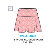 Amelia Island 15" Pique Flounce Skort (326-AI-1698)