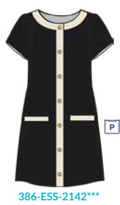 Black/Gold Terry Button Dress (386-ESS-2142)