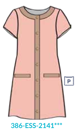 Coral Terry Button Dress (386-ESS-2141)