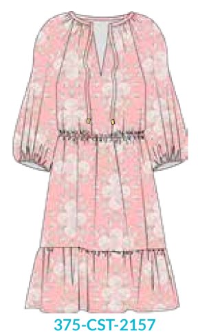 Coast Flowy Cinch Waist Dress (375-CST-2157)