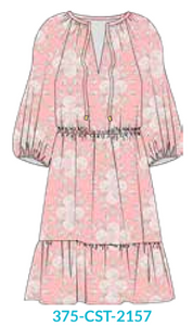 Coast Flowy Cinch Waist Dress (375-CST-2157)