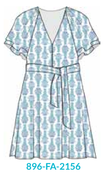 Flora V Neck Tiered Dress (896-FA-2156)