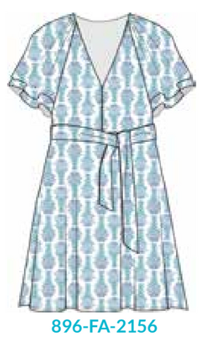 Flora V Neck Tiered Dress (896-FA-2156)