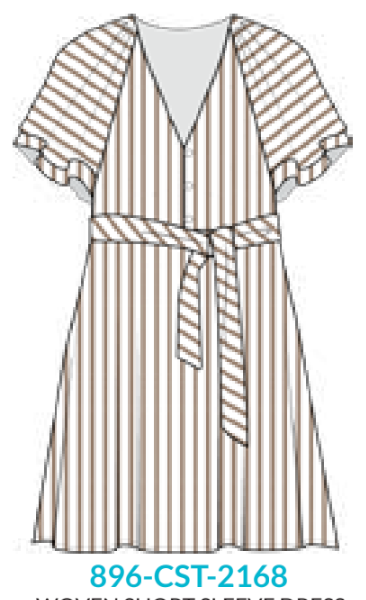Coast Short Sleeve Ruffle Dress (896-CST-2168)