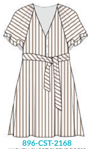 Coast Short Sleeve Ruffle Dress (896-CST-2168)