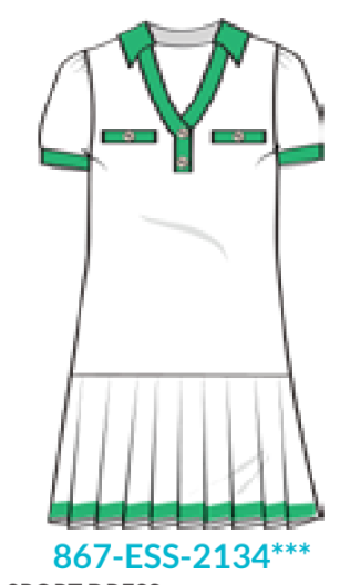 Essentials White - Pleated Sport Dress (867-ESS-2134)