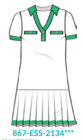 Essentials White - Pleated Sport Dress (867-ESS-2134)
