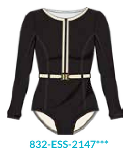 Black/Gold Belted Unisuit (832-ESS-2147)