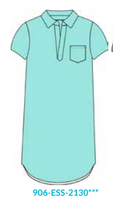 Aqua Short Sleeve Collar Dress (906-ESS-2130)