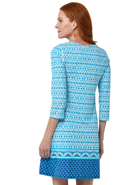 Woman wearing Aruba Blues Cabana Shift Dress
