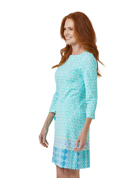 Woman wearing Coastal Cottage Cabana Shift Dress