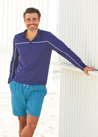 Men's Navy Sport Zip Top (316-ESS-1881)